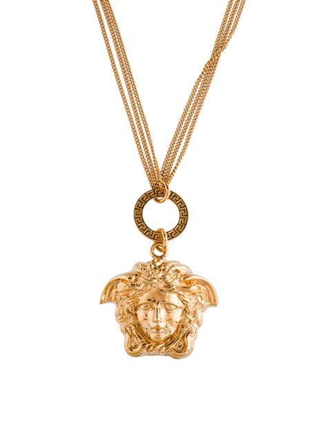 versace triple medusa necklace buy|Versace lock statement necklace.